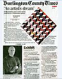 McHale, Todd, "An Artist's", Burlington County Times, 5/6/10