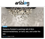 Fallon, Roberta. "Rebecca Rutstein's paintings tell of life's interconnectedness..." Artblog, 10/14/24.